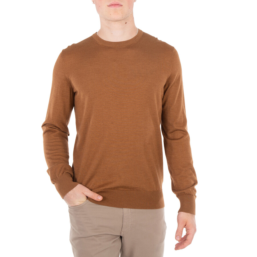 Zegna Cashseta Light Crewneck Sweater In Brown