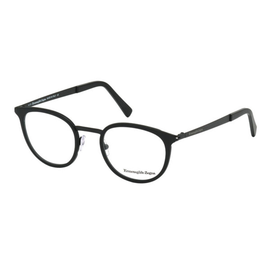 Ermenegildo Zegna Men's Black Round Eyeglass Frames EZ504800249