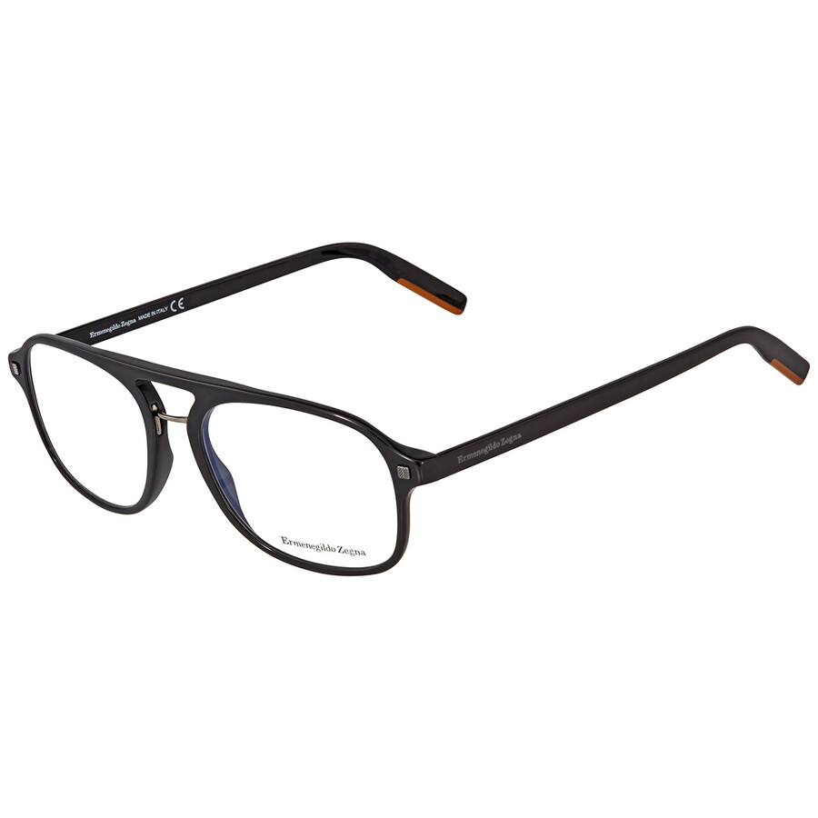 Ermenegildo Zegna Men's Black Round Eyeglass Frames EZ5181 001 55