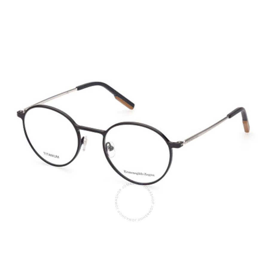 Ermenegildo Zegna Men's Black Round Eyeglass Frames EZ519500251