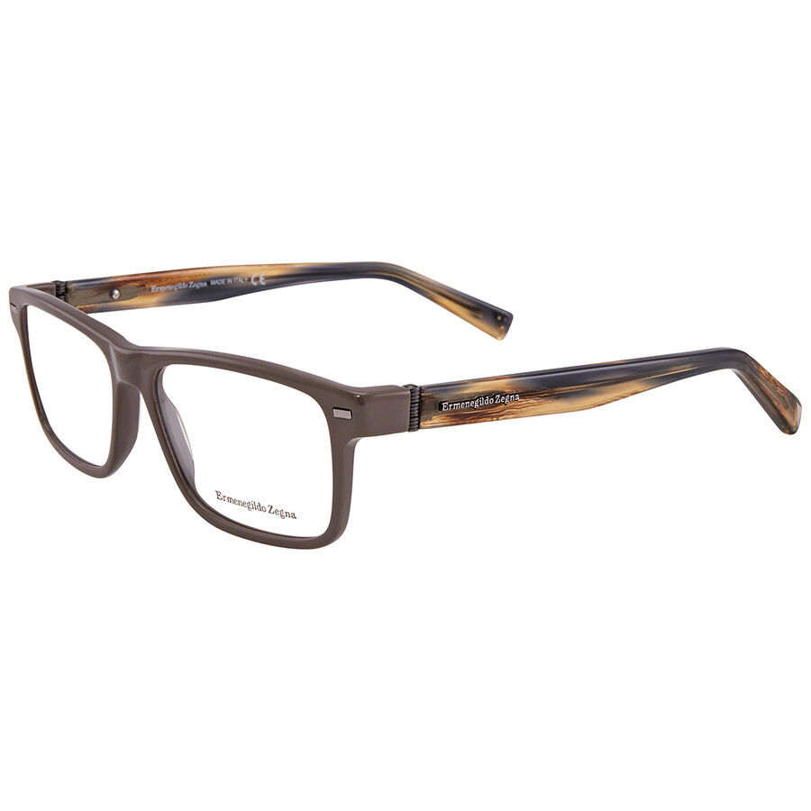 Ermenegildo Zegna Men's Brown Rectangular Eyeglass Frames EZ507304755