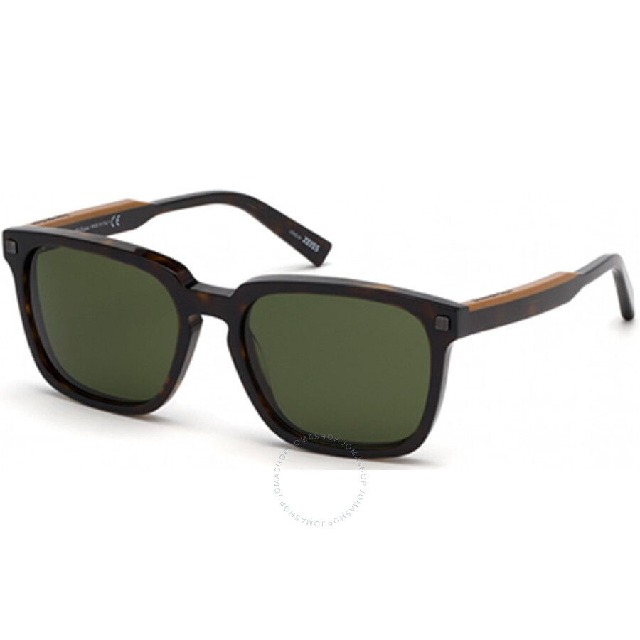 Ermenegildo Zegna Green Rectangular Men's Sunglasses EZ0119 52N 54
