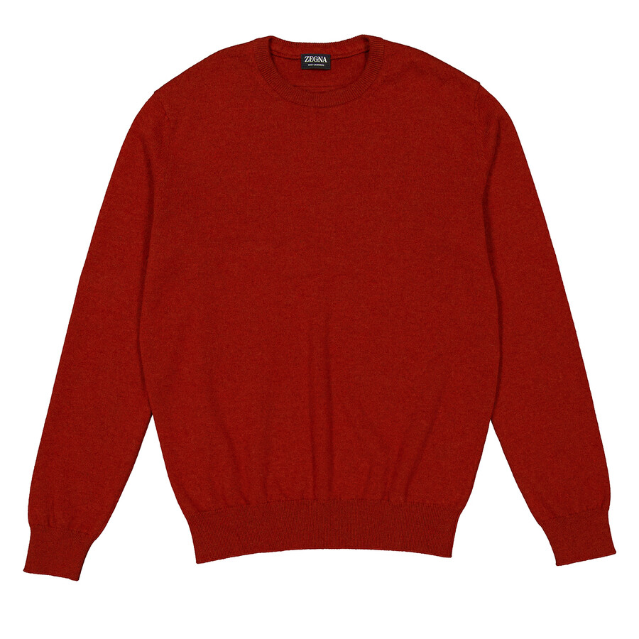 Ermenegildo Zegna Oasi Cashmere Crewneck Sweater In Orange
