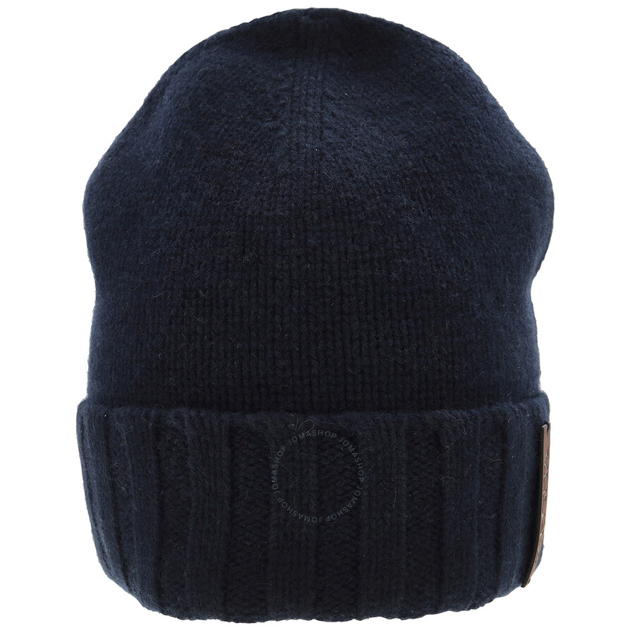 Ermenegildo Zegna Oasi Logo Patch Beanie In Blue