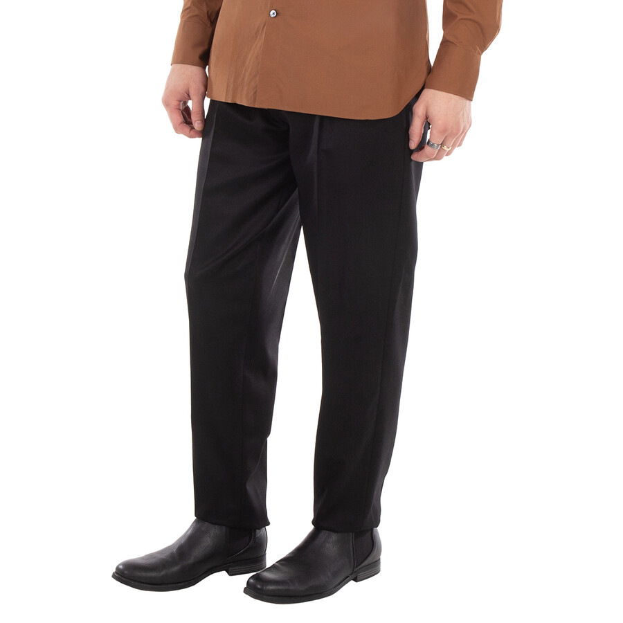 Zegna Ermenegildo  Pleated Mid-rise Wool Trousers In Black