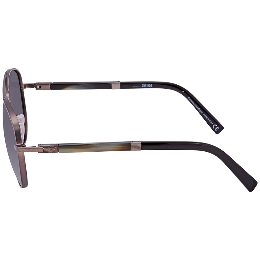 Ermenegildo Zegna Smoke Polarized Aviator Men's Sunglasses EZ006608D59