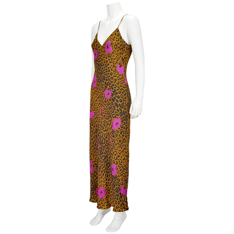 Essentiel Antwerp Essentiel Ladies Shelly Leopard Print Slip Midi Dress In Multicolor