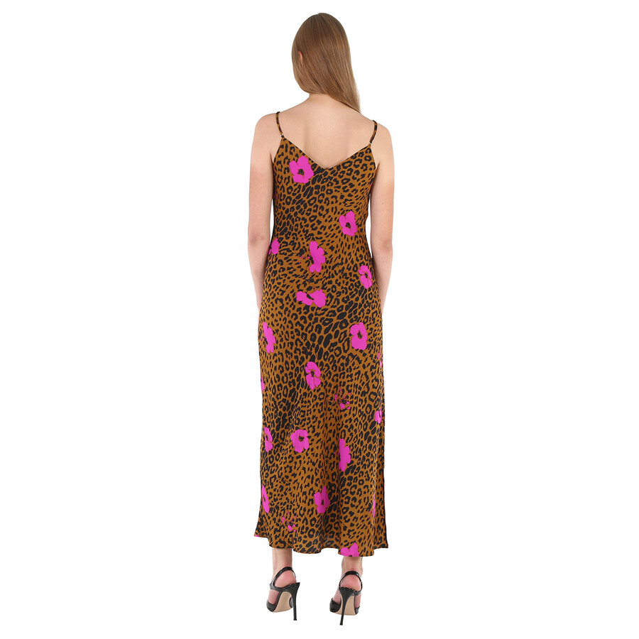 Essentiel Ladies Shelly Leopard Print Slip Midi Dress