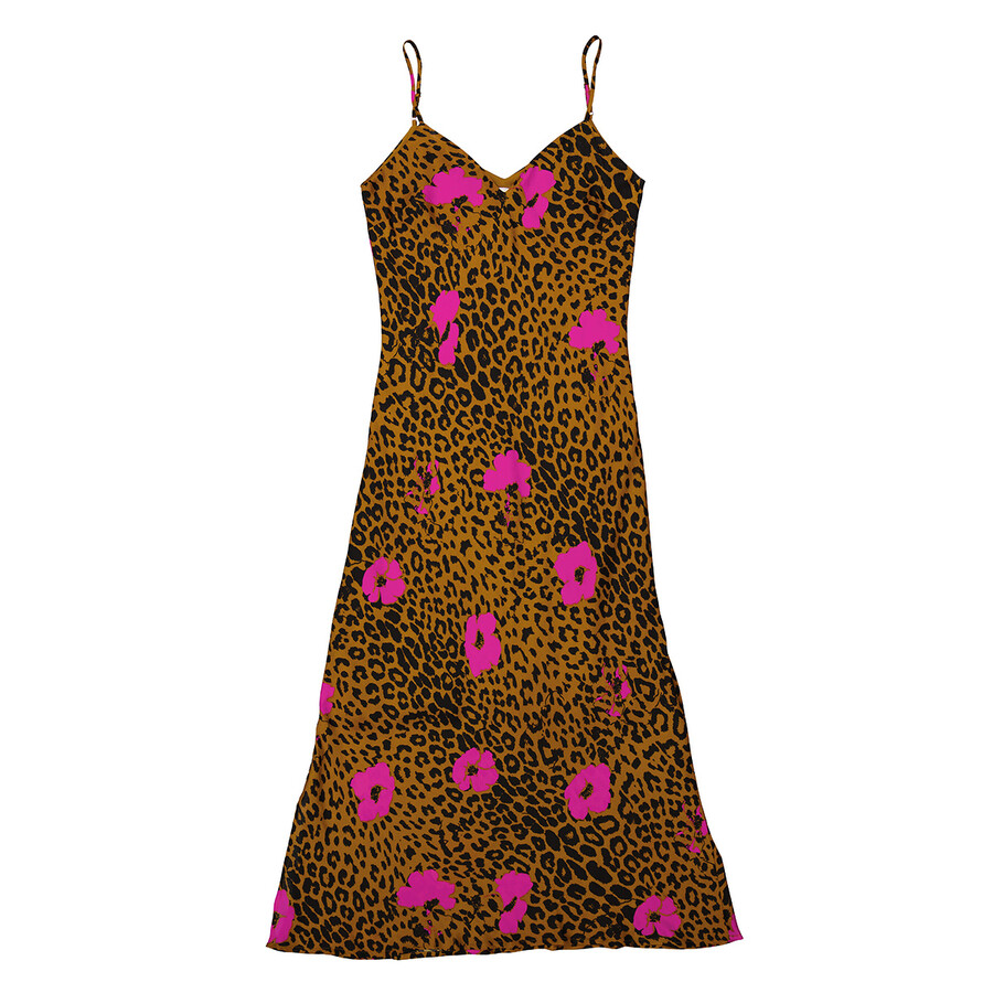 Essentiel Ladies Shelly Leopard Print Slip Midi Dress
