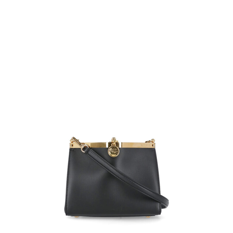 Etro Vela Mini Black Calfskin Shoulder Bag In Black