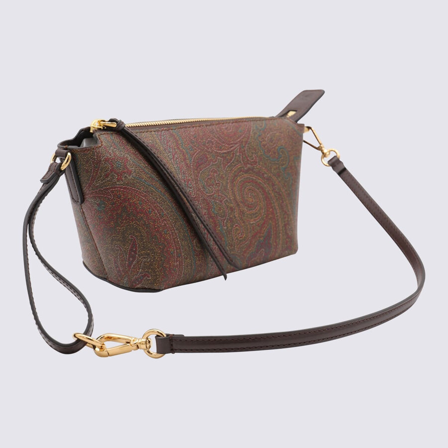 Etro Brown Cotton Arnica Mini Shoulder Bag In Brown