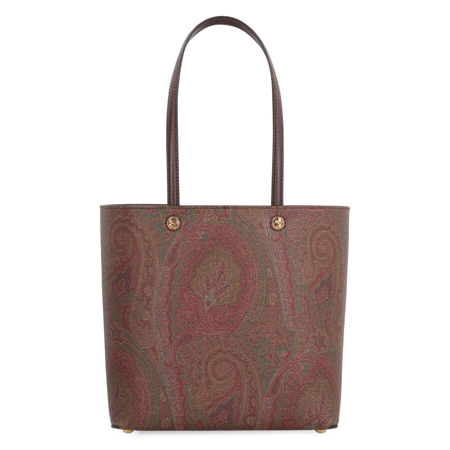Etro Essential Jacquard Fabric Tote In Brown