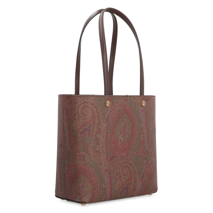 Etro Essential Jacquard Fabric Tote In Brown