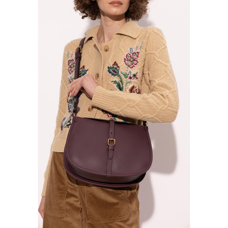 Etro Medium Pony Calf Leather Shoulder Bag In Red