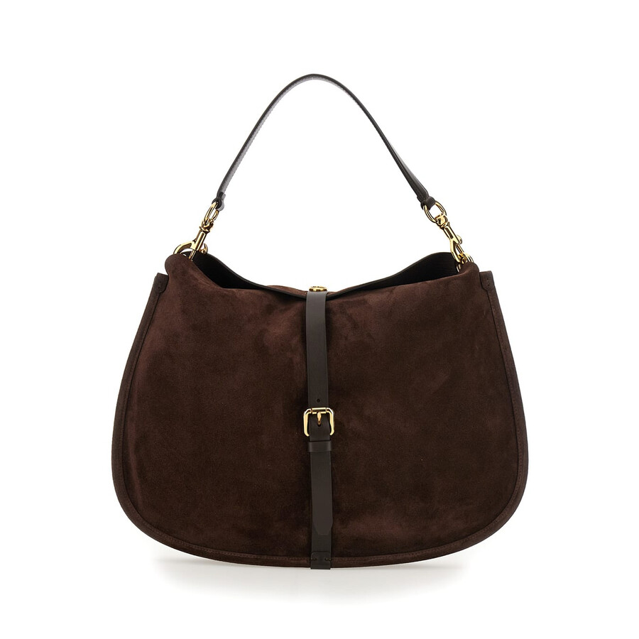 Etro Pony Small Suede Crossbody Bag In Brown