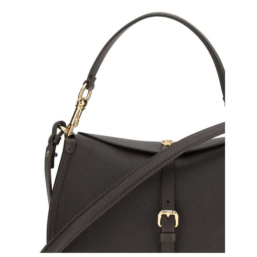 Etro Women Medium Grained Leather Shoulder Bag With Buckle