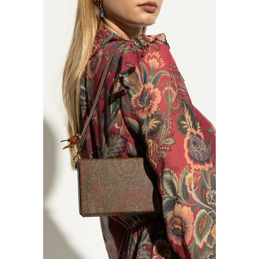 Etro Borsa A Spalla Arnica In Tessuto Stampato  Donna In Brown