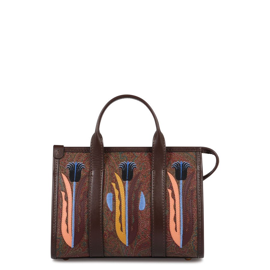 Etro X Agostino Iacurci Embroidered Tote Bag In Brown