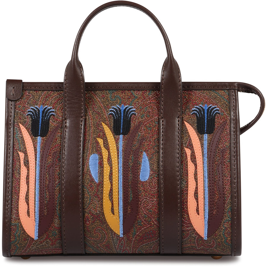 Etro X Agostino Iacurci Embroidered Tote Bag In Brown