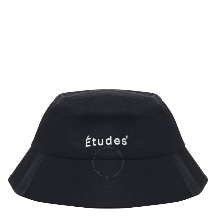 Black Logo Embroidered Bucket Hat