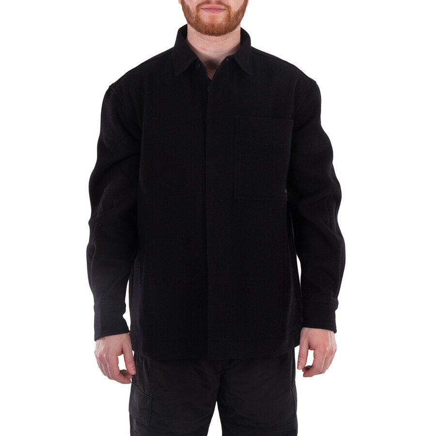 Black Picture Wool-Blend Shirt