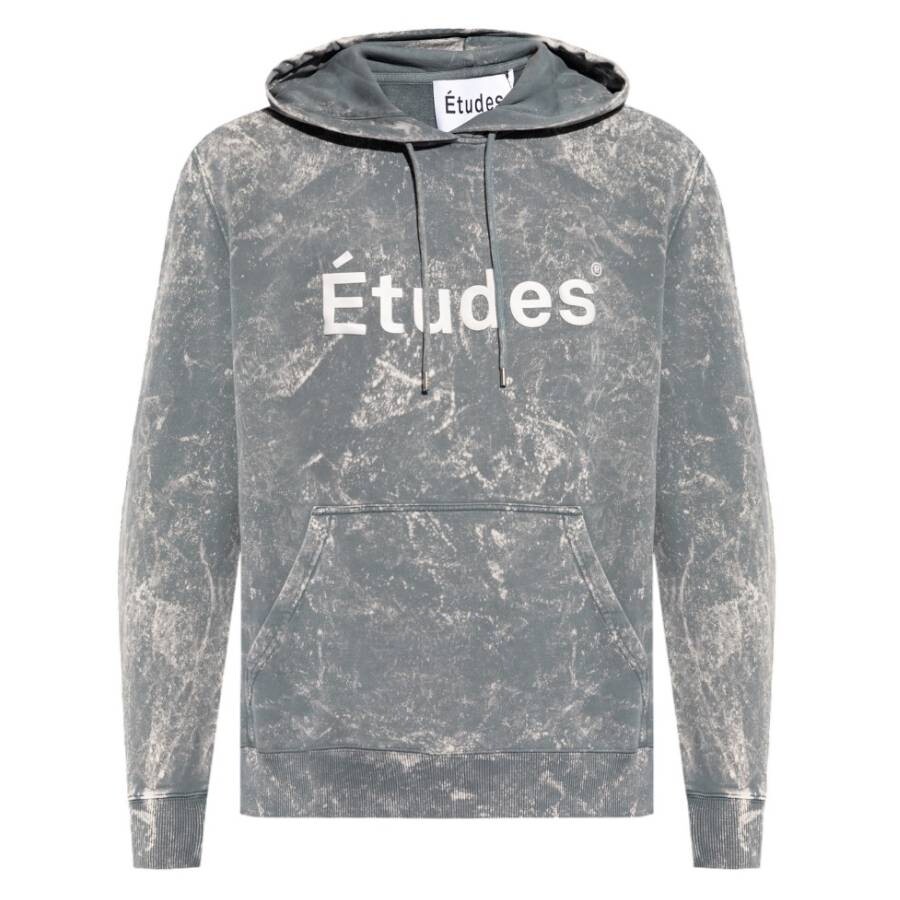 Etudes Studio Etudes Logo Print Hooded Sweater In Blue