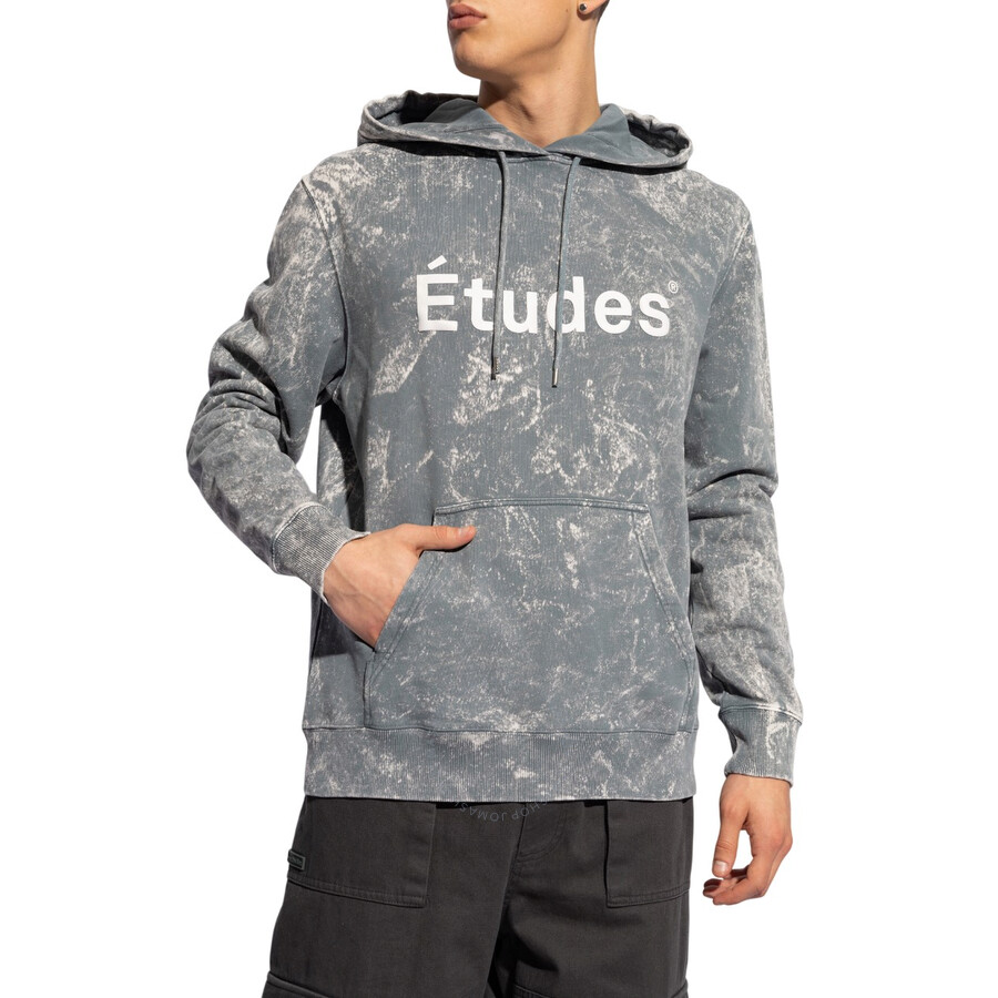 Etudes Studio Etudes Logo Print Hooded Sweater In Blue