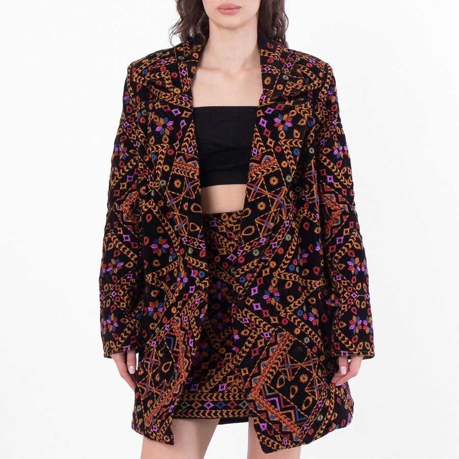 Embroidered Corduroy Blazer