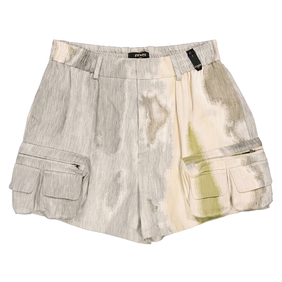 Fendi Abstract-print Two-pocket Shorts