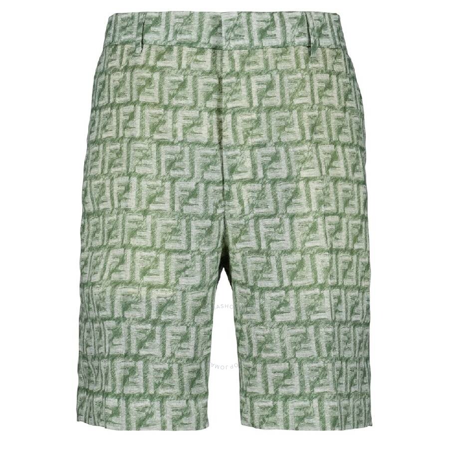 Fendi Bermuda Logo-Print Shorts, Brand Size 50 (US Size 34