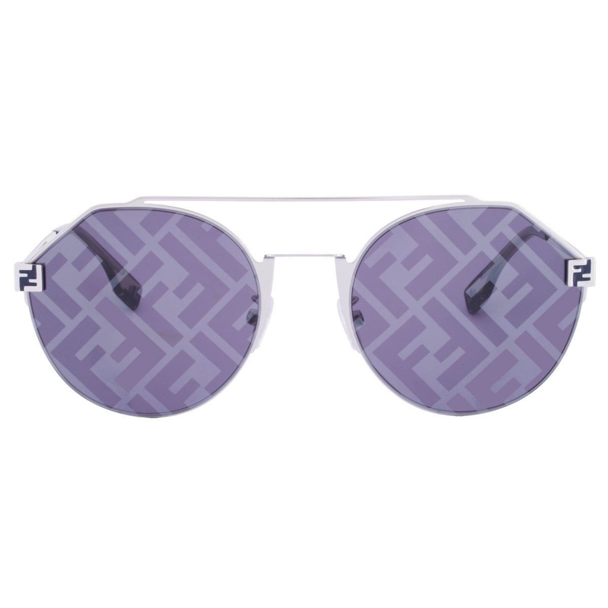 Fendi Blue FF Pattern Mirror Irregular Men's Sunglasses FE40060U