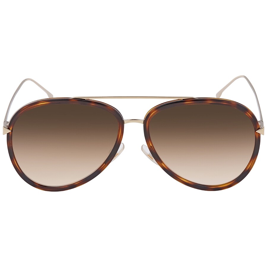 Fendi Brown Gradient Aviator Ladies Sunglasses FF 0155/S V4Z/CC 57
