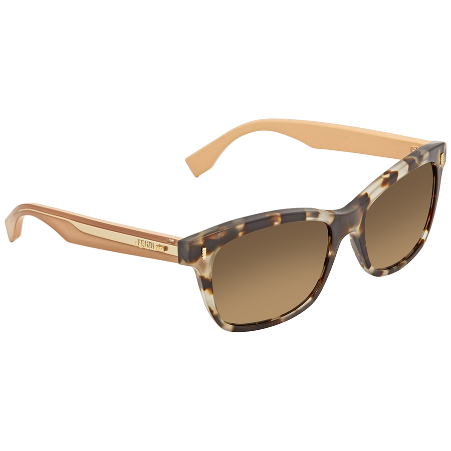 Fendi Brown Gradient Rectangular Ladies Sunglasses FF 0086/S 0HJU