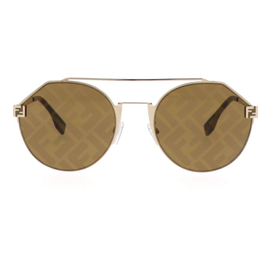 Fendi Brown Mirror Irregular Men's Sunglasses Fe40060u 10g 55