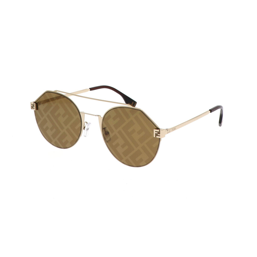 Fendi Brown Mirror Irregular Men's Sunglasses Fe40060u 10g 55