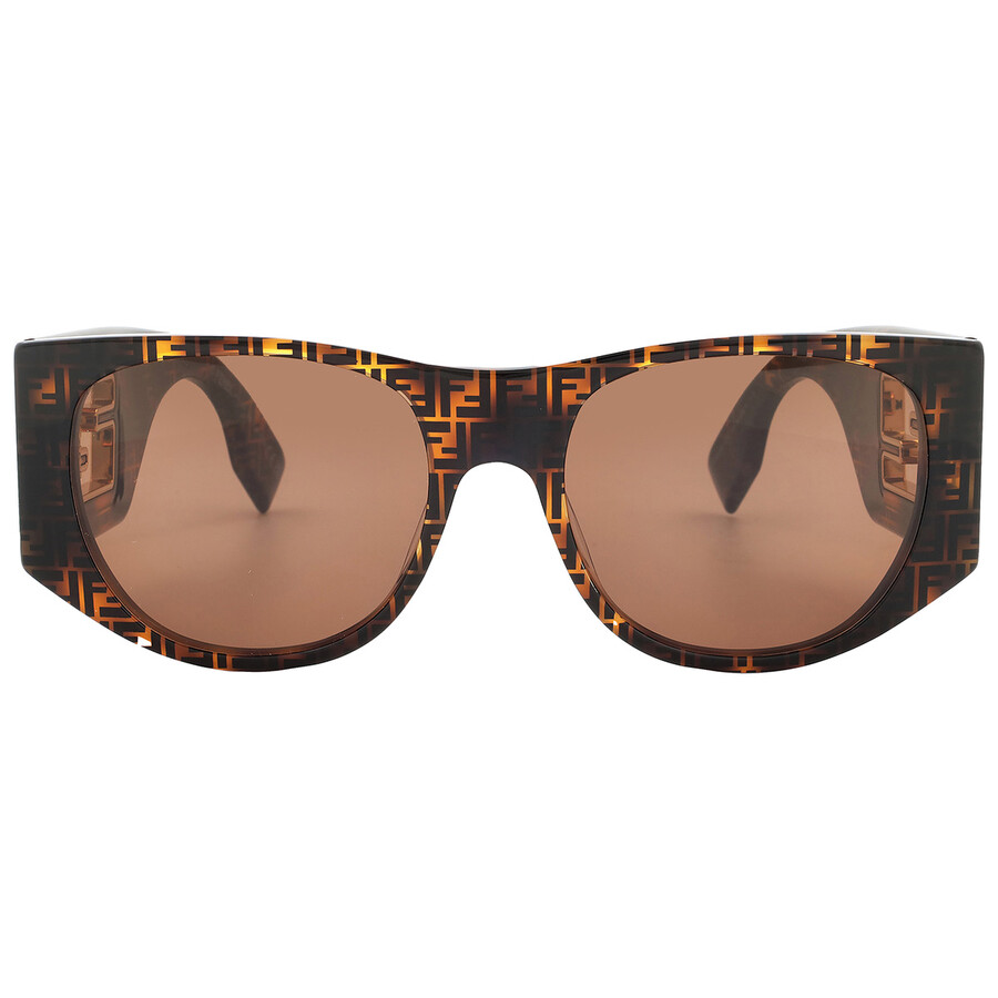 サングラス FENDI Woman Sunglasses Brown FE40109I 55e Fendi Brown Oval Ladies Sunglasses FE40109I 55E 54