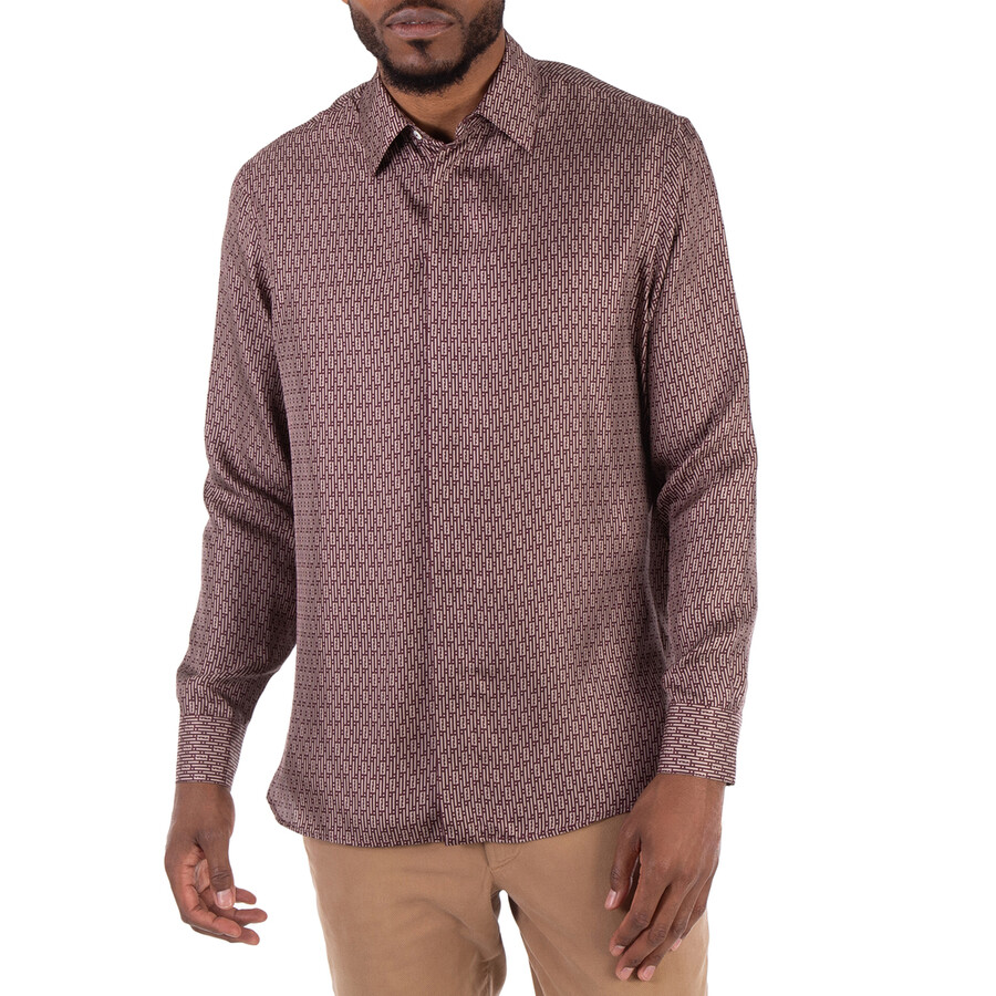 Camicia Classic Micro Logo Print Shirt, Brand Size 39 (Neck Size 15.5