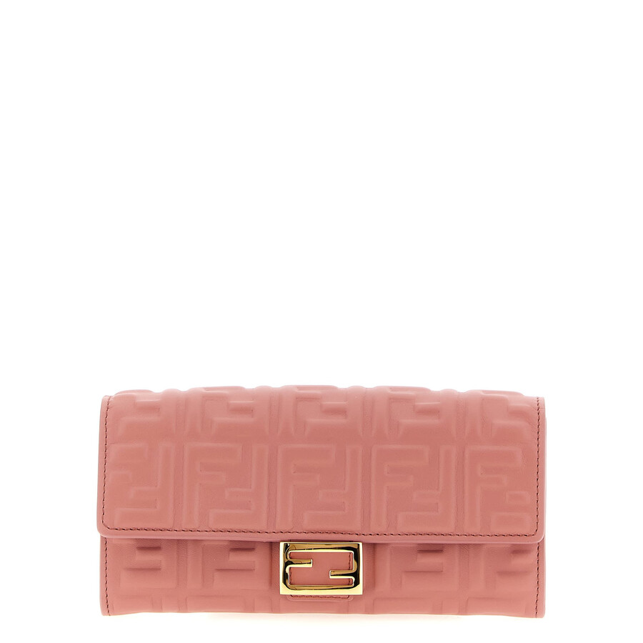 Fendi Chain Strap Wallet Gold-tone Hardware In Pink