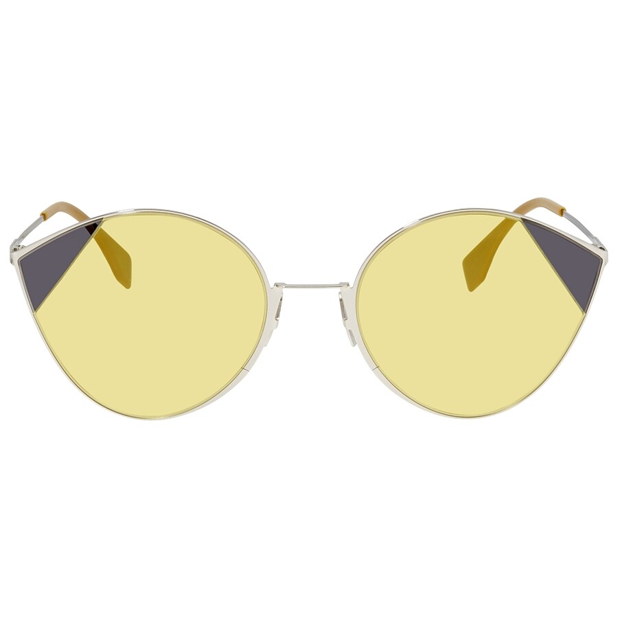 Fendi Cut Eye Yellow Cat Eye Ladies Sunglasses FF0341SB1ZHO60 Fendi