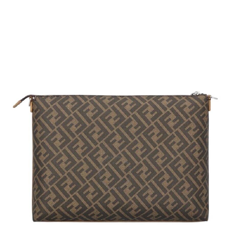 Fendi Ff Motif Printed Slim Messenger Bag In Black