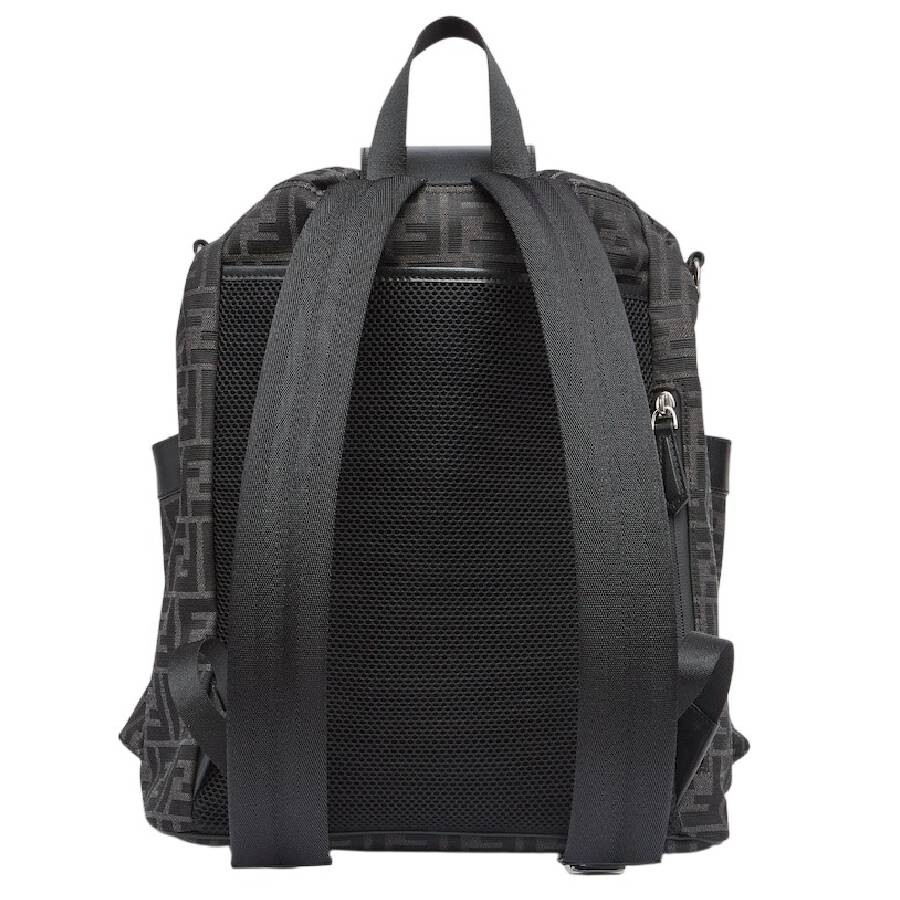 Fendi Embossed Leather Backpack In Black