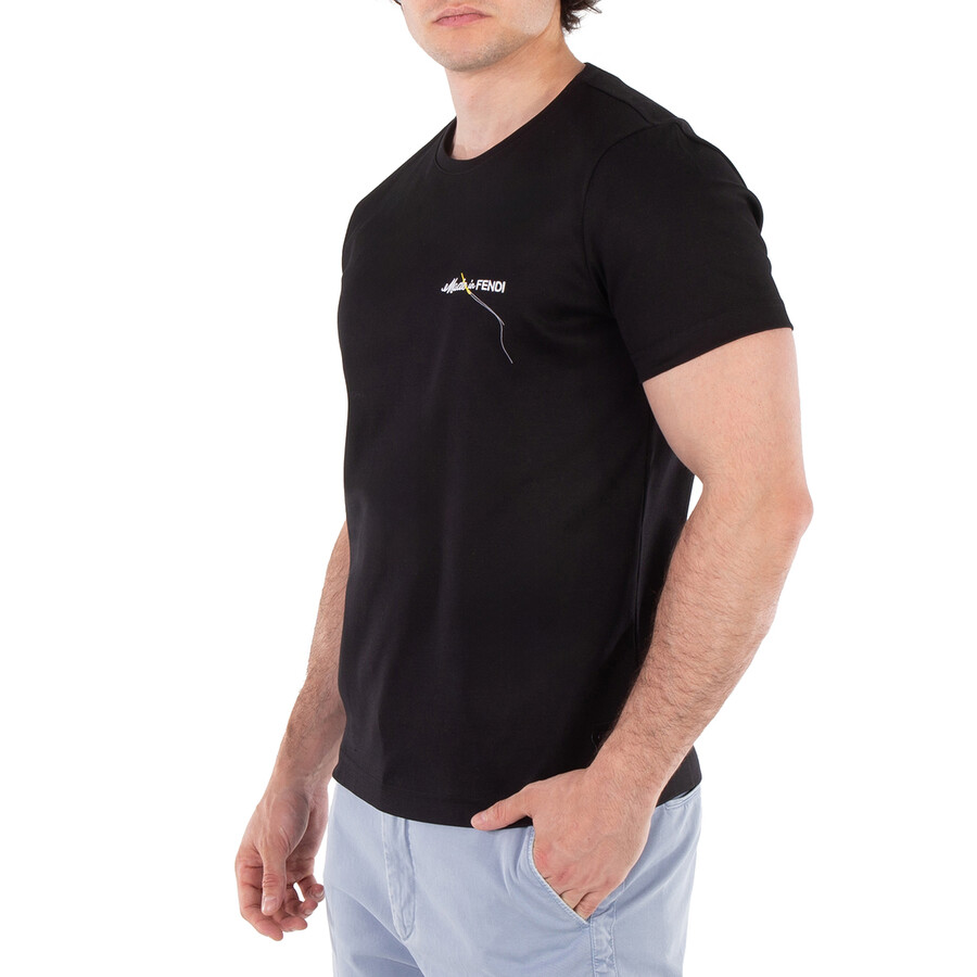 Fendi Embroidered Logo Crew Neck T-shirt