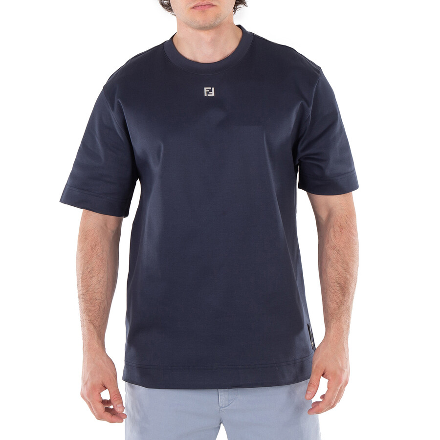 FENDI｜ (l FF Cotton T-Shirt (FY0936 ARYY F0QA0)) Fendi FF Metal Detail Cotton T-Shirt, Size Small FY0936-ARYY