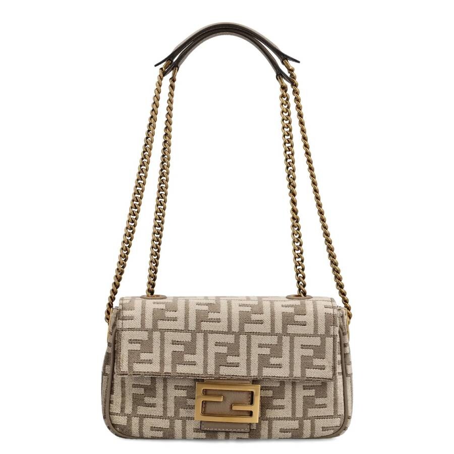 FENDI｜ (8BR793 AHW5 F1F2E) Fendi FF Motif Medium Chain Baguette Bag 8BR793 AQF4 F1LEY