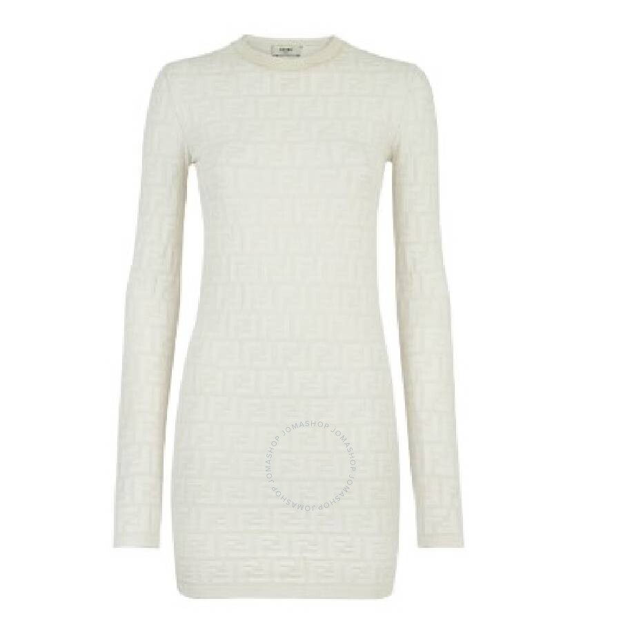 Fendi Ff Printed Viscose Knit Long Sleeves Dress