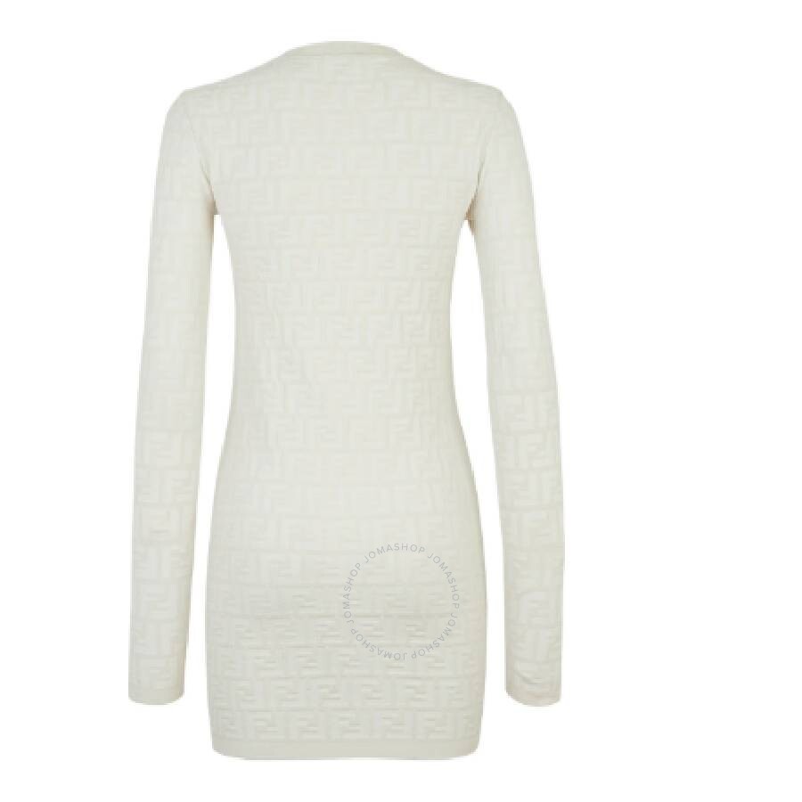 Fendi Ff Printed Viscose Knit Long Sleeves Dress
