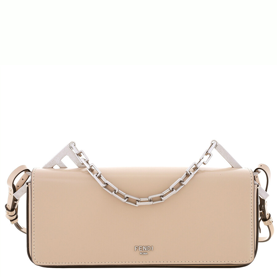 Fendi First Sight Flap Shoulder Bag In Beige