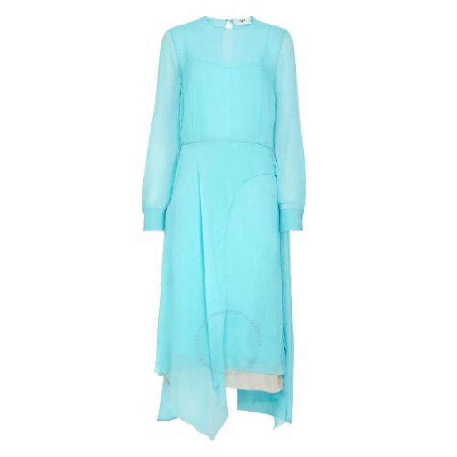 Fendi Foulard Collar Midi Chiffon Dress