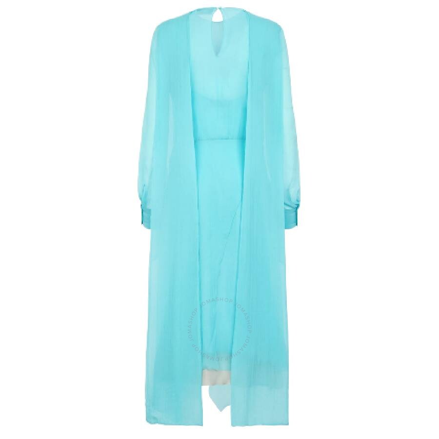 Fendi Foulard Collar Midi Chiffon Dress