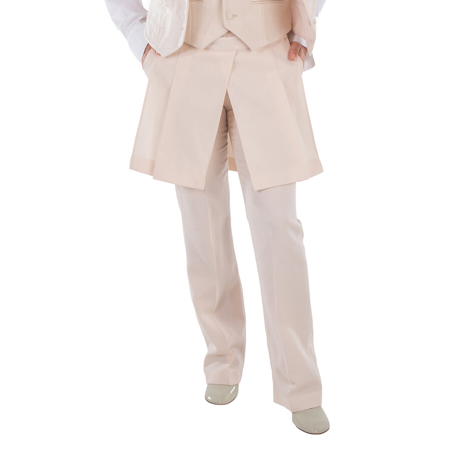 Grain De Poud Pleated Panel Wool Pants